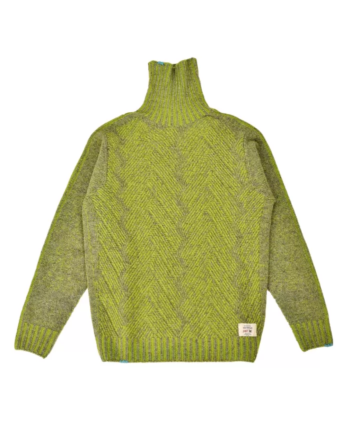 Dolcevita Uomo grigio mel/lime in lana NORMAN | BOB Dolcevita Uomo grigio mel/lime in lana NORMAN | BOB