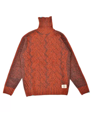 Dolcevita Uomo grigio/ arancio in lana NORMAN |BOB Dolcevita Uomo grigio/ arancio in lana NORMAN |BOB
