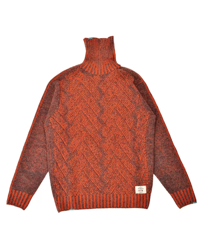 Dolcevita Uomo grigio/ arancio in lana NORMAN |BOB Dolcevita Uomo grigio/ arancio in lana NORMAN |BOB
