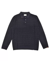 Polo Uomo blu in lana a manica lunga PRESTON | BOB