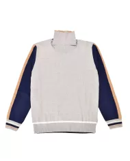 Dolcevita Uomo grigio con contrasti blu in lana DEUX |BOB