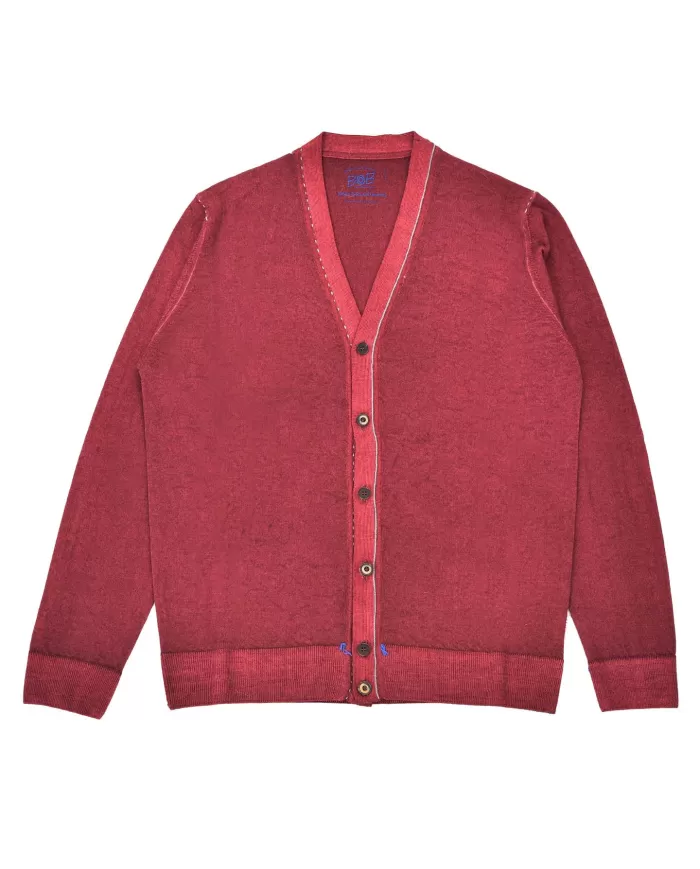 Cardigan Uomo bordeaux in lana MENDOZA R00426|BOB Cardigan Uomo bordeaux in lana MENDOZA R00426|BOB