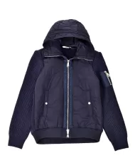 Giubbotto Uomo blu nylon trapuntato con inserti in lana ALES | BOB