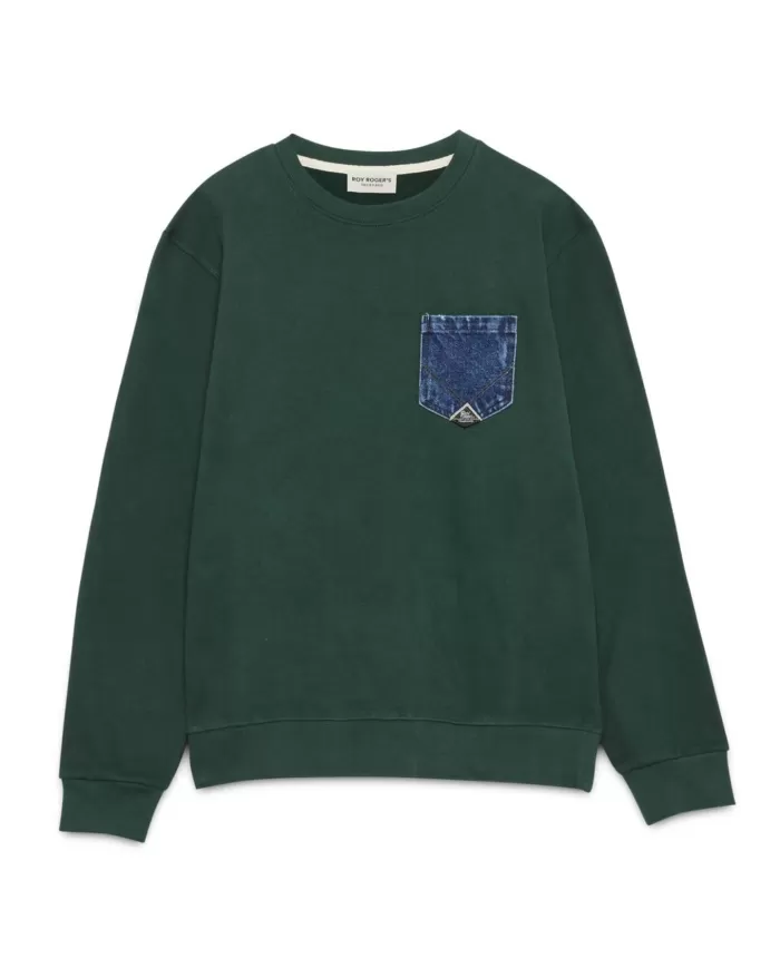 Felpa Uomo verde in cotone RRU90097CH53XXXX CREW NECK|ROY ROGER'S Felpa Uomo verde in cotone RRU90097CH53XXXX CREW NECK|ROY ROGER'S