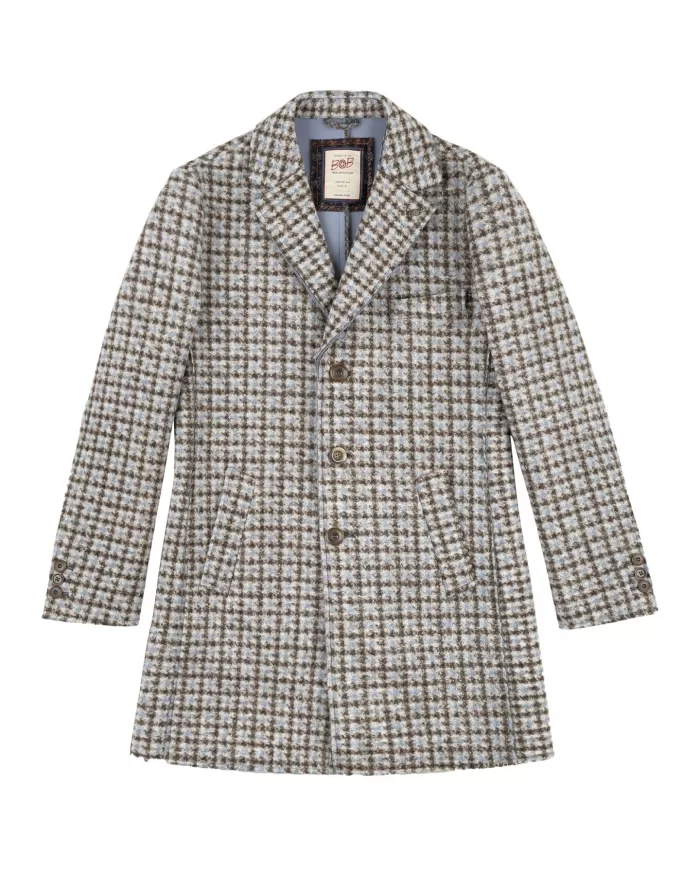 Cappotto Uomo quadro mar/celeste in lana ANDY |BOB Cappotto Uomo quadro mar/celeste in lana ANDY |BOB