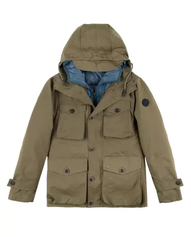 Parka Uomo militare in cotone con fodera trapuntata BREST| BOB Parka Uomo militare in cotone con fodera trapuntata BREST| BOB