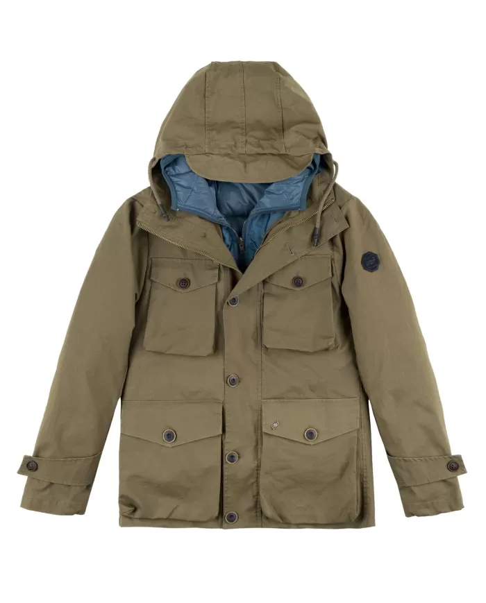 Parka Uomo militare in cotone con fodera trapuntata BREST| BOB Parka Uomo militare in cotone con fodera trapuntata BREST| BOB