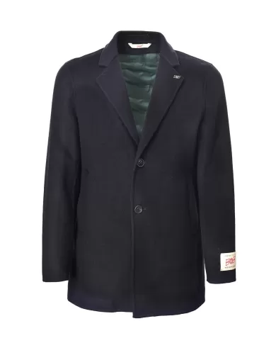 BOB Cappotto Uomo BRON A-EP lana regular stile blazer foderato 02 BLU BOB Cappotto Uomo BRON A-EP lana regular stile blazer foderato 02 BLU