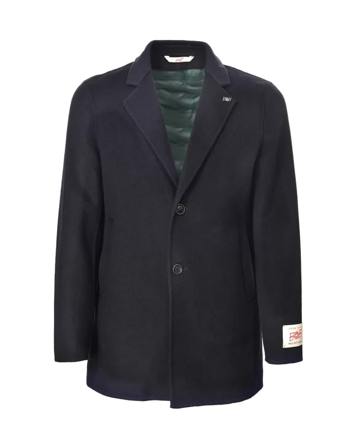 BOB Cappotto Uomo BRON A-EP lana regular stile blazer foderato 02 BLU BOB Cappotto Uomo BRON A-EP lana regular stile blazer foderato 02 BLU