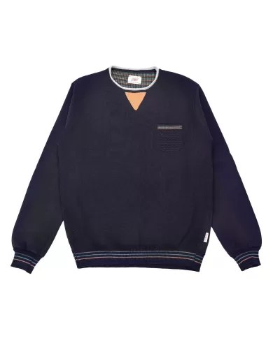 Maglia Uomo blu in lana con taschino KEITH |BOB Maglia Uomo blu in lana con taschino KEITH |BOB