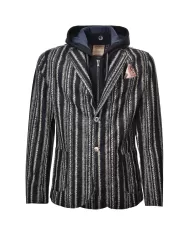 Giacca Uomo blu in lana stile blazer con cappuccio LEWIS 375 |BOB