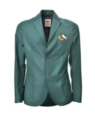 Giacca Uomo verde in lana regular stile blazer POLE 346|BOB