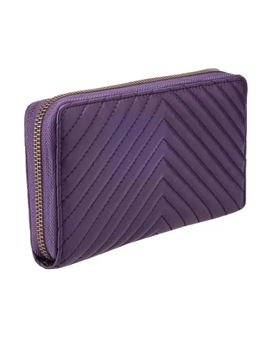 portafoglio zip-around viola da donna con pattern chevron | PINKO portafoglio zip-around viola da donna con pattern chevron | PINKO