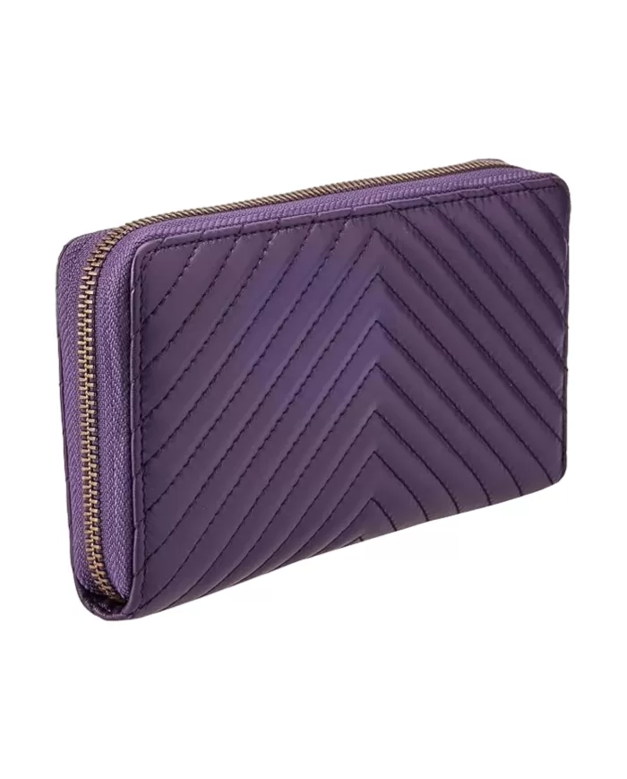 portafoglio zip-around viola da donna con pattern chevron | PINKO portafoglio zip-around viola da donna con pattern chevron | PINKO