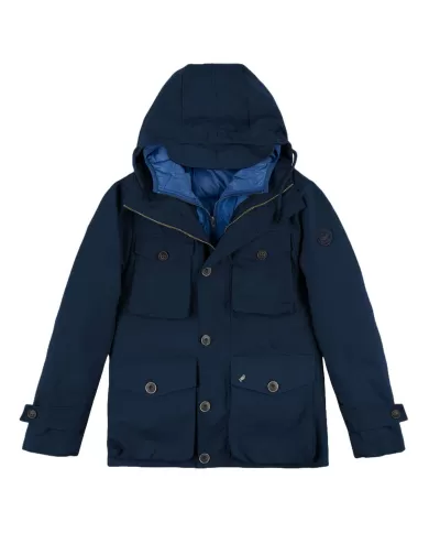 Parka Uomo blu in cotone regular con fodera trapuntata BREST |BOB Parka Uomo blu in cotone regular con fodera trapuntata BREST |BOB