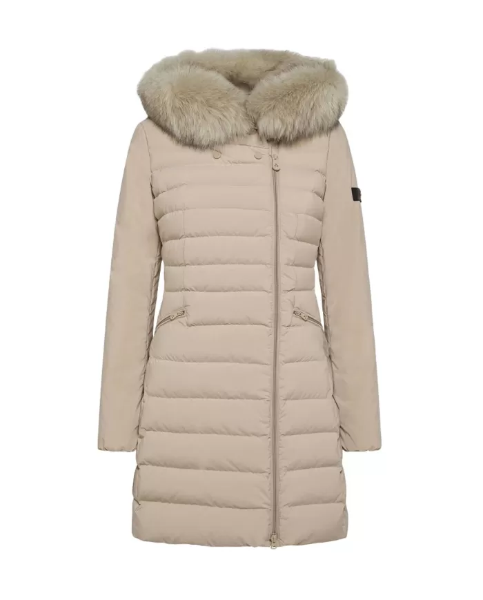 Piumino Donna beige con eco-pelliccia PED365701190986 SERIOLA|PEUTEREY Piumino Donna beige con eco-pelliccia PED365701190986 SERIOLA|PEUTEREY