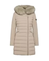 Piumino Donna beige con eco-pelliccia PED365701190986 SERIOLA|PEUTEREY