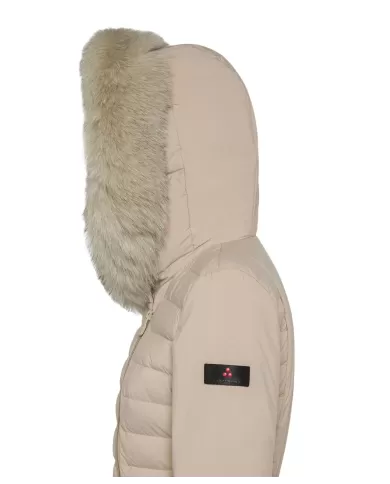 Piumino Donna beige con eco-pelliccia PED365701190986 SERIOLA|PEUTEREY