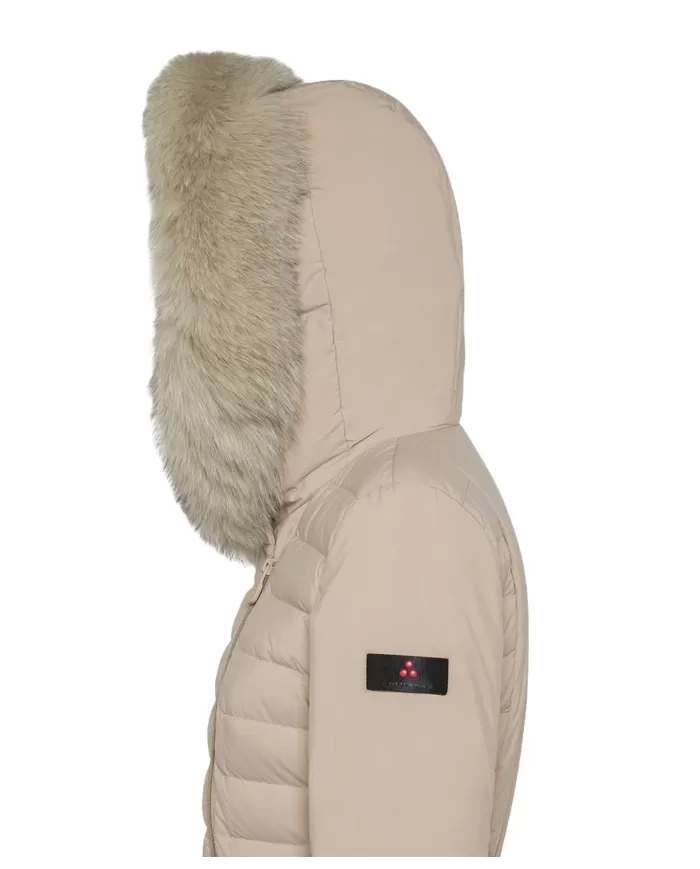 Piumino Donna beige con eco-pelliccia PED365701190986 SERIOLA|PEUTEREY
