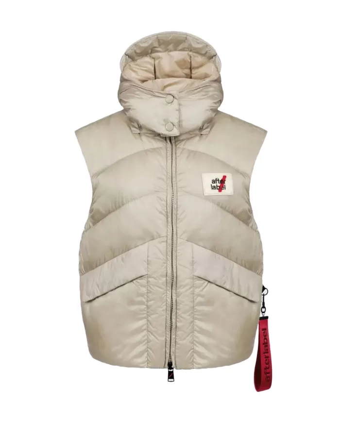 Gilet Donna sabbia trapuntato a collo alto VADUZ N051|AFTER LABEL Gilet Donna sabbia trapuntato a collo alto VADUZ N051|AFTER LABEL