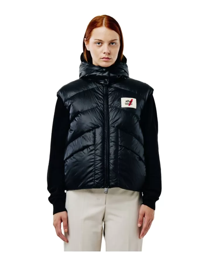 Gilet Donna nero trapuntato a collo alto VADUZ N051 |AFTER LABEL Gilet Donna nero trapuntato a collo alto VADUZ N051 |AFTER LABEL