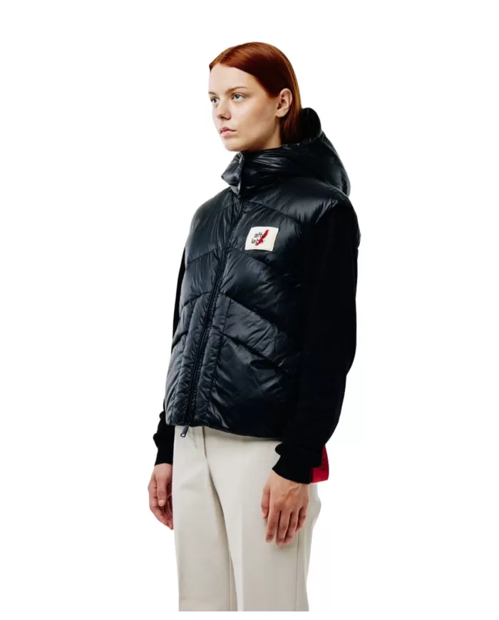 Gilet Donna nero trapuntato a collo alto VADUZ N051 |AFTER LABEL