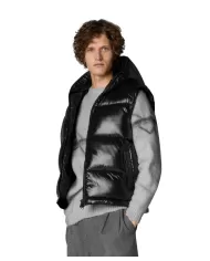 Gilet uomo nero con cappuccio D80296M LUCK19 DEXTER | SAVE THE DUCK