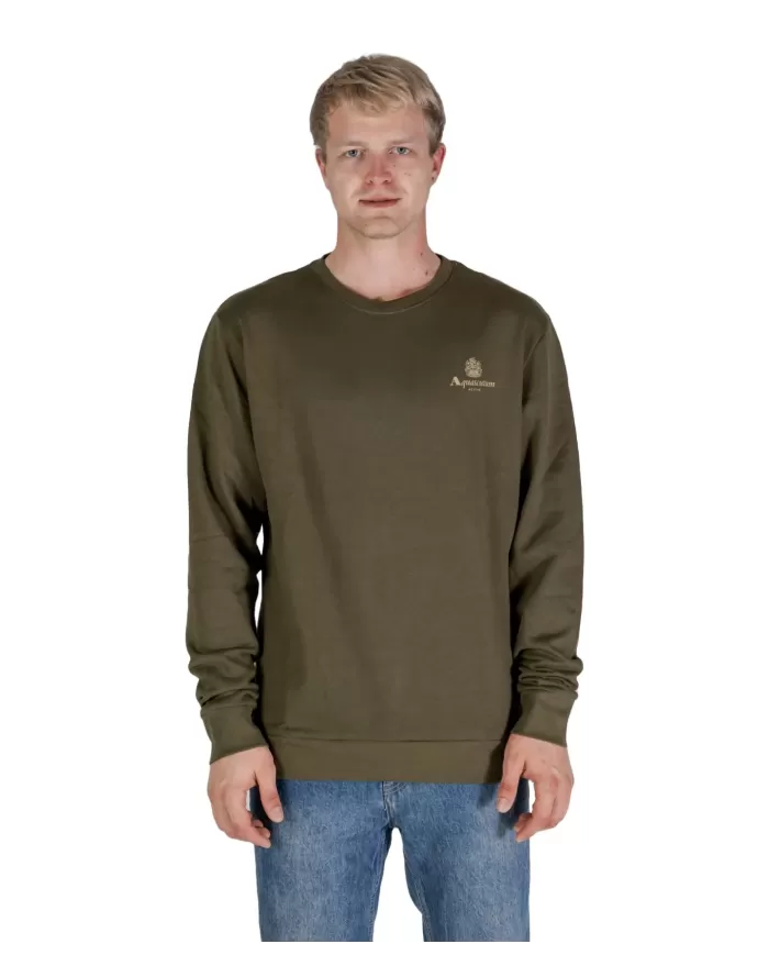 Felpa Uomo verde militare in cotone A004_SW001|AQUASCUTUM Felpa Uomo verde militare in cotone A004_SW001|AQUASCUTUM