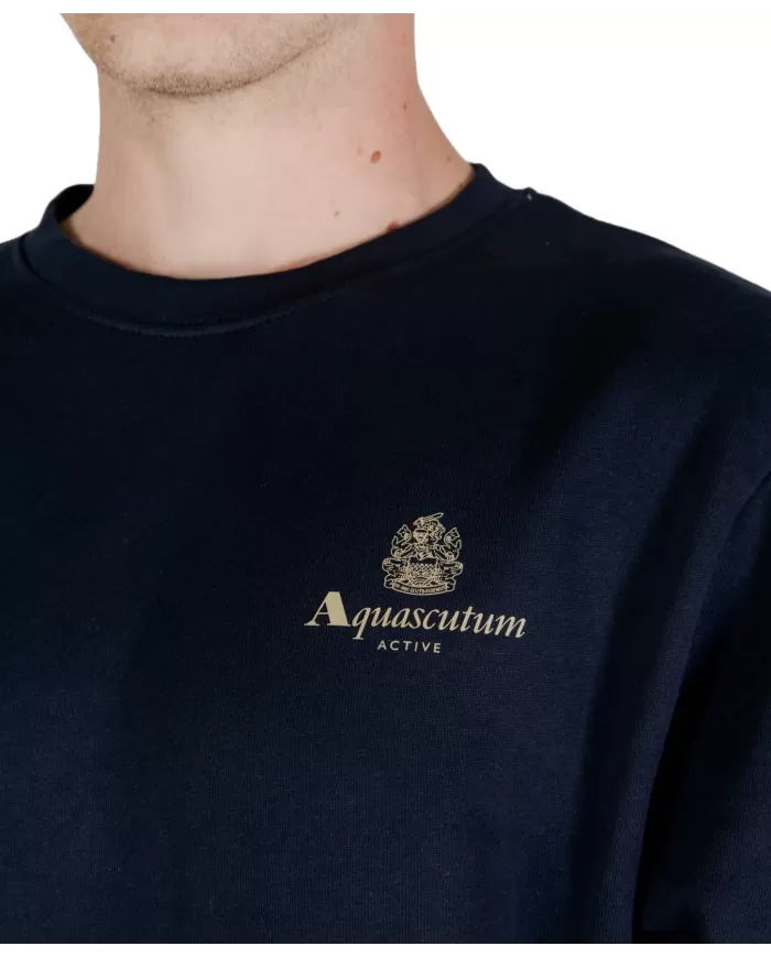 Felpa Uomo blu in cotone A004_SW001 |AQUASCUTUM Felpa Uomo blu in cotone A004_SW001 |AQUASCUTUM