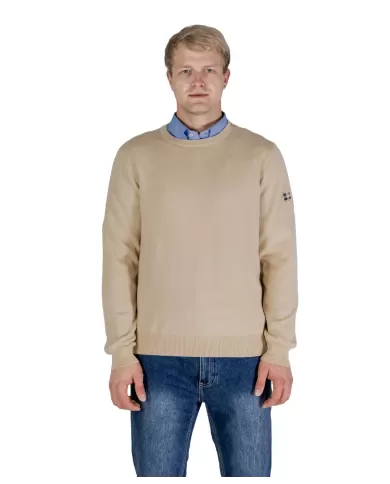 AQUASCUTUM Maglia Uomo A004_WO002 A-EP lana regular con patch active applicata 03 BEIGE AQUASCUTUM Maglia Uomo A004_WO002 A-EP lana regular con patch active applicata 03 BEIGE