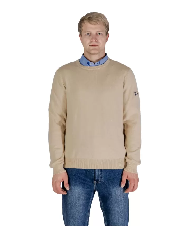 AQUASCUTUM Maglia Uomo A004_WO002 A-EP lana regular con patch active applicata 03 BEIGE AQUASCUTUM Maglia Uomo A004_WO002 A-EP lana regular con patch active applicata 03 BEIGE