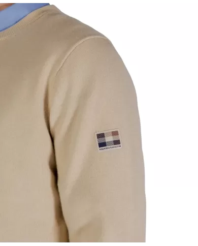AQUASCUTUM Maglia Uomo A004_WO002 A-EP lana regular con patch active applicata 03 BEIGE AQUASCUTUM Maglia Uomo A004_WO002 A-EP lana regular con patch active applicata 03 BEIGE