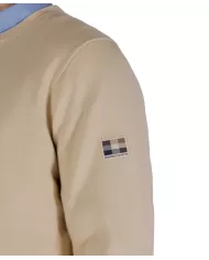 AQUASCUTUM Maglia Uomo A004_WO002 A-EP lana regular con patch active applicata 03 BEIGE