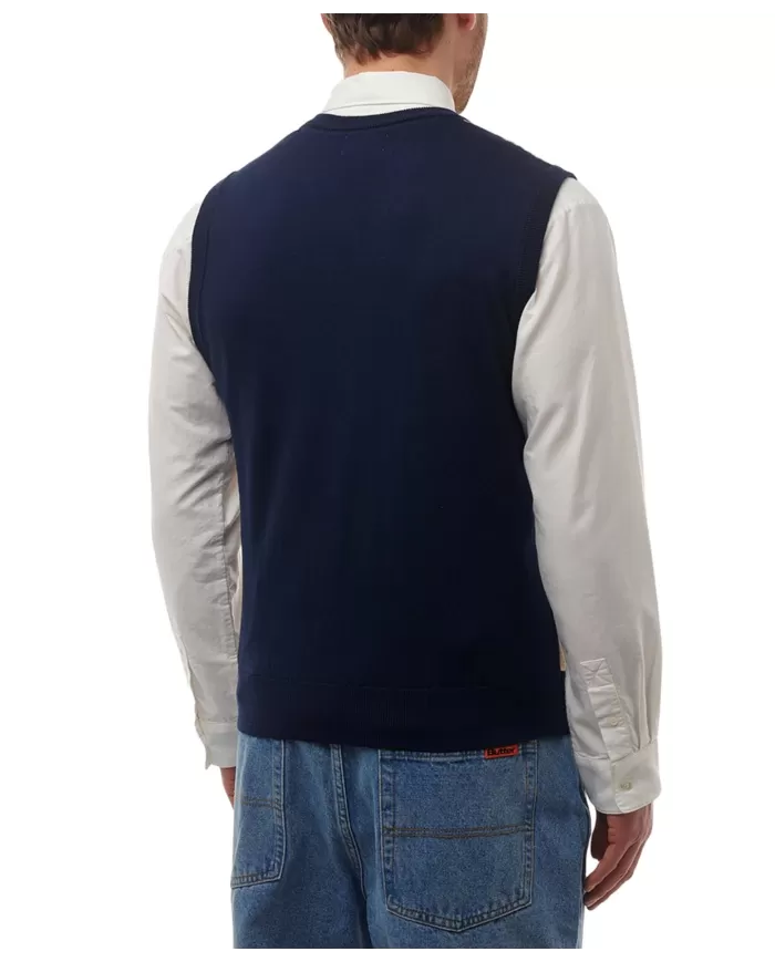 Gilet Uomo blu a quadri in lana A004_WO004|AQUASCUTUM