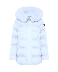 PEUTEREY Piumino donna PED511001181903 TAKAN A-EP eco-friendly con cappuccio in pelliccia di volpe 181 CELESTIALE