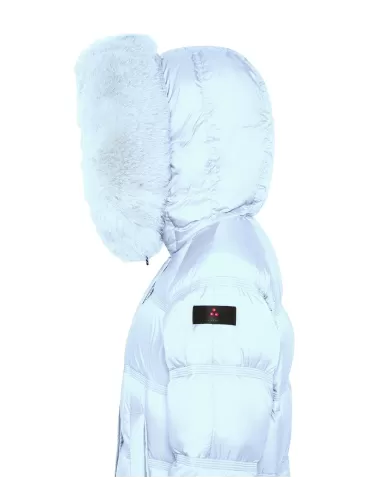 PEUTEREY Piumino donna PED511001181903 TAKAN A-EP eco-friendly con cappuccio in pelliccia di volpe 181 CELESTIALE