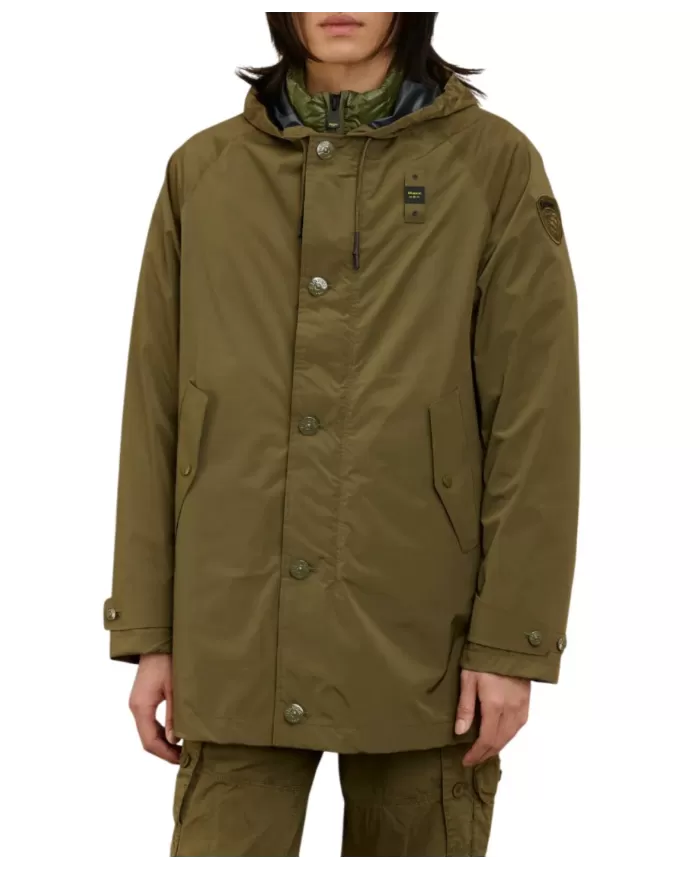 Trench Uomo verde militare con cappuccio 25SBLUK11239 007110 |BLAUER Trench Uomo verde militare con cappuccio 25SBLUK11239 007110 |BLAUER