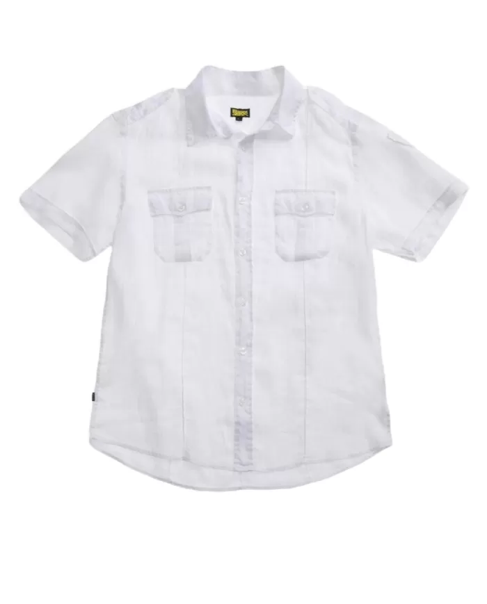Camicia Uomo bianca di cotone m/c 25SBLUS02336 007137|BLAUER Camicia Uomo bianca di cotone m/c 25SBLUS02336 007137|BLAUER
