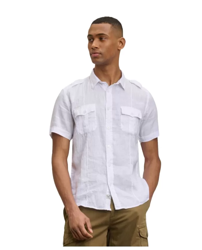 Camicia Uomo bianca di cotone m/c 25SBLUS02336 007137|BLAUER Camicia Uomo bianca di cotone m/c 25SBLUS02336 007137|BLAUER