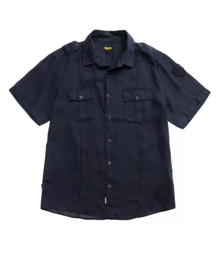 Camicia Uomo blu in cotone m/c 25SBLUS02336 007137 |BLAUER Camicia Uomo blu in cotone m/c 25SBLUS02336 007137 |BLAUER