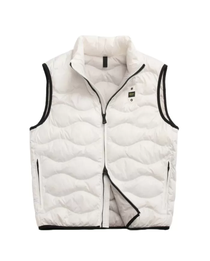 Smanicato Uomo bianco ad ondina 25SBLUX02230 005958|BLAUER Smanicato Uomo bianco ad ondina 25SBLUX02230 005958|BLAUER