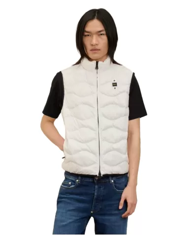 Smanicato Uomo bianco ad ondina 25SBLUX02230 005958|BLAUER Smanicato Uomo bianco ad ondina 25SBLUX02230 005958|BLAUER