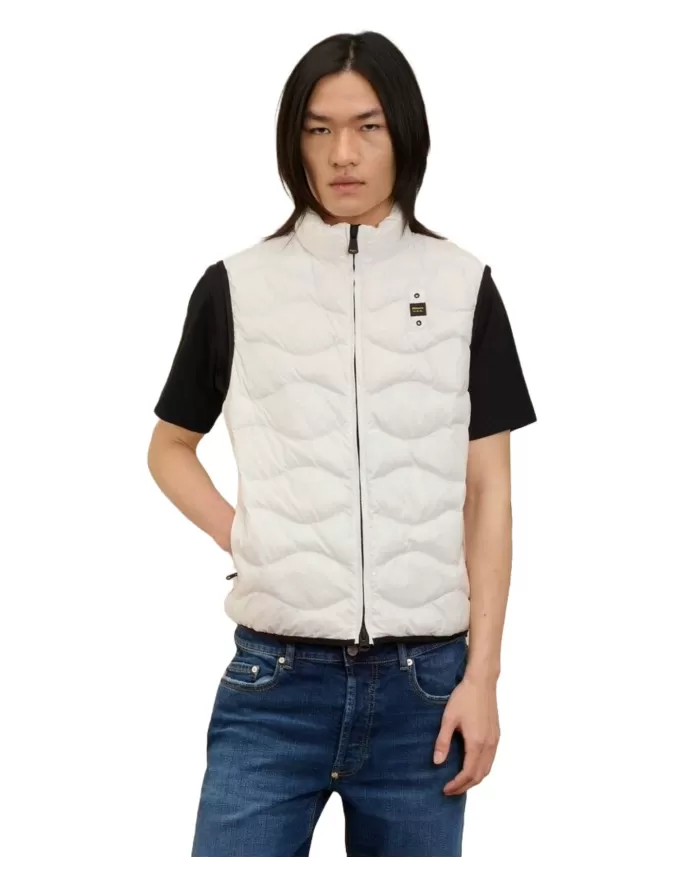 Smanicato Uomo bianco ad ondina 25SBLUX02230 005958|BLAUER Smanicato Uomo bianco ad ondina 25SBLUX02230 005958|BLAUER