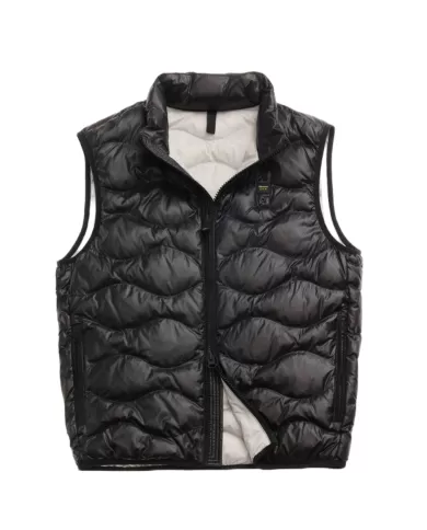 Smanicato Uomo nero ad ondina 25SBLUX02230 005958|BLAUER Smanicato Uomo nero ad ondina 25SBLUX02230 005958|BLAUER