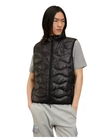 Smanicato Uomo nero ad ondina 25SBLUX02230 005958|BLAUER Smanicato Uomo nero ad ondina 25SBLUX02230 005958|BLAUER