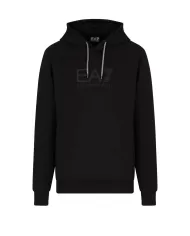 Felpa Uomo nera in cotone con tasca a canguro 7M000230 AF13512|EA7 Felpa Uomo nera in cotone con tasca a canguro 7M000230 AF13512|EA7