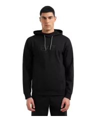 Felpa Uomo nera in cotone con tasca a canguro 7M000230 AF13512|EA7 Felpa Uomo nera in cotone con tasca a canguro 7M000230 AF13512|EA7