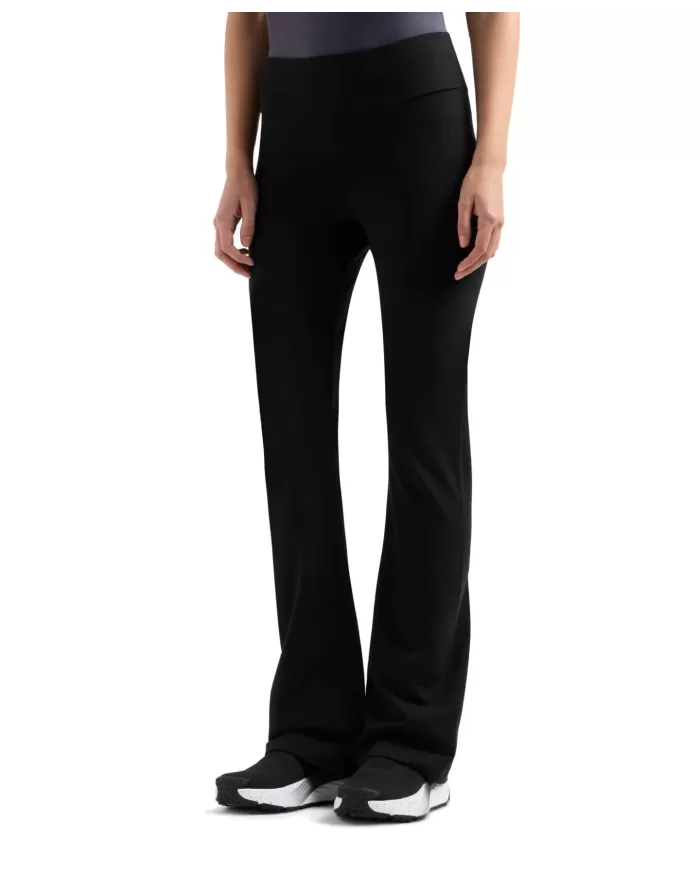 Leggings Donna nero in cotone a zampetta 7W000081 AF12484|EA7 Leggings Donna nero in cotone a zampetta 7W000081 AF12484|EA7