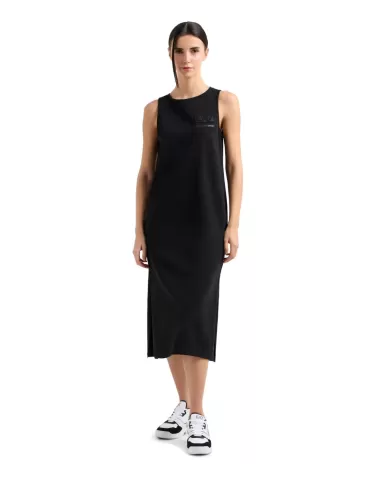 Abito Donna nero lungo in cotone 7W000180 AF12484|EA7 Abito Donna nero lungo in cotone 7W000180 AF12484|EA7