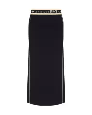 Gonna Donna nera in cotone lunga con spacchi 7W000279 AF12501|EA7 Gonna Donna nera in cotone lunga con spacchi 7W000279 AF12501|EA7